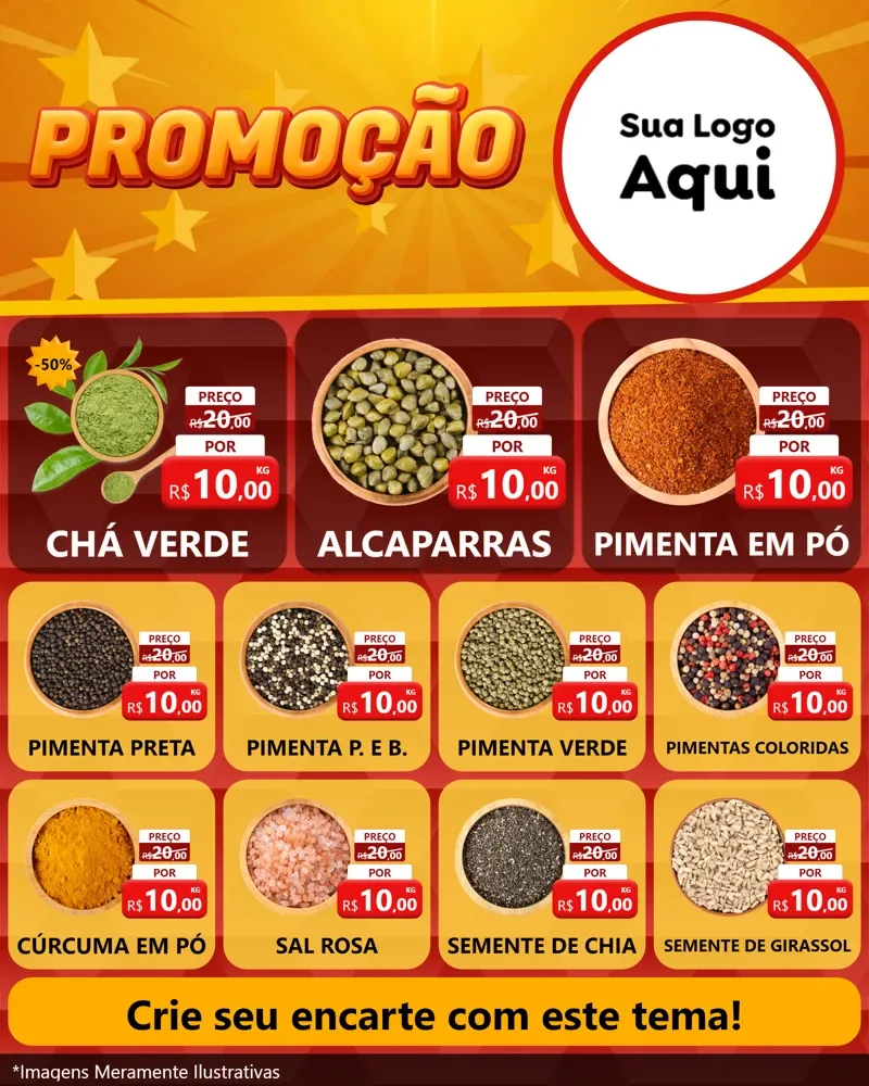 Modelo de Rede Social para Feed Instagram com o tema Promoção para Produtos Naturais