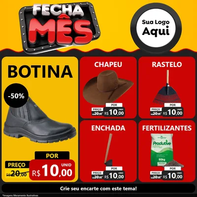 Modelo de Rede Social para Feed Facebook com o tema Fecha Mês para Agropecuária