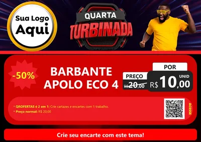 Modelo de Cartaz para Cartaz A4 Horizontal com o tema Quarta Turbinada para Armarinho e Aviamentos
