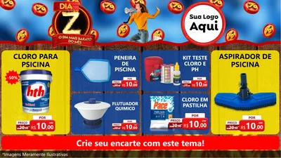 Modelo de TV para TV Horizontal com o tema Dia Z - O Dia Mais Barato Do Mês para Produtos para Piscina