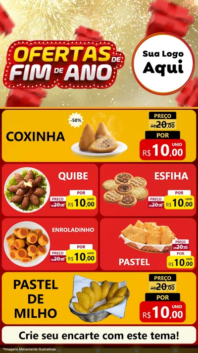 Modelo de TV para TV Vertical com o tema Ofertas de Fim de Ano para Salgadaria