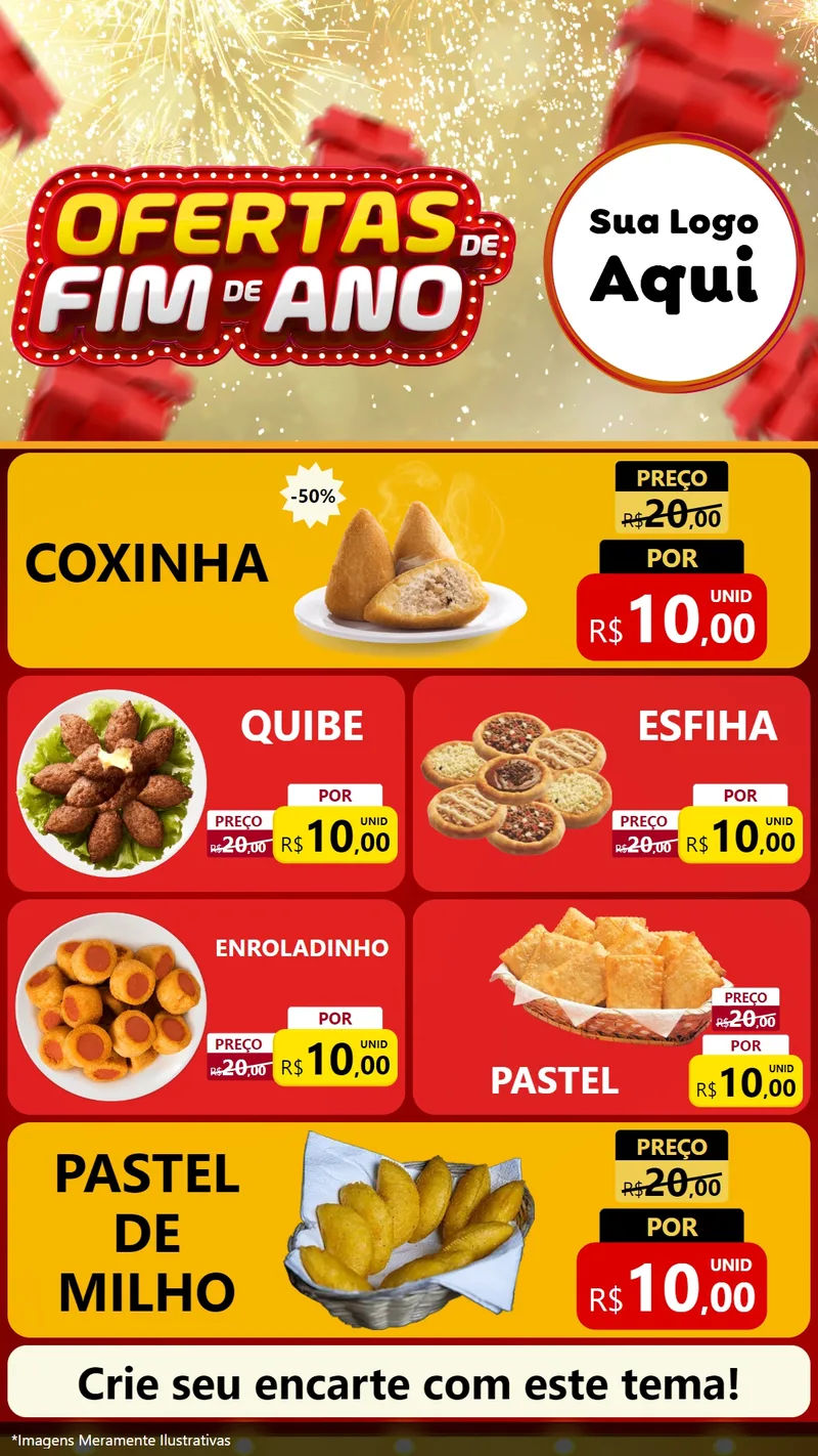 Modelo de TV para TV Vertical com o tema Ofertas de Fim de Ano para Salgadaria
