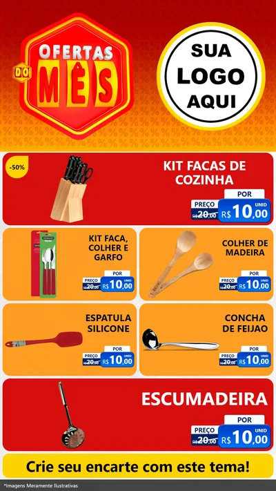 Modelo de TV para TV Vertical com o tema Ofertas do Mês para Utilidades Domésticas