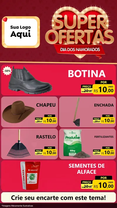 Modelo de TV para TV Vertical com o tema Dia dos Namorados para Agropecuária