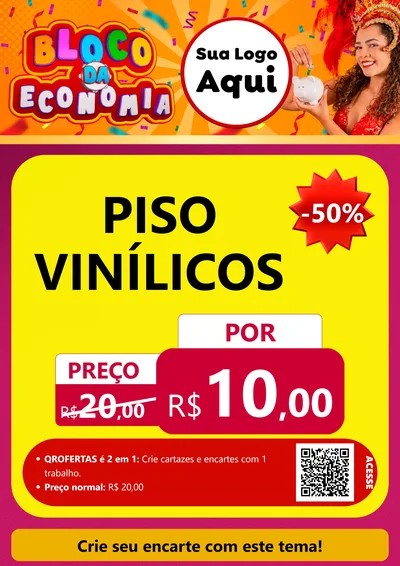 Modelo de Cartaz para Cartaz A4 Vertical com o tema Bloco da Economia para Material para Construção