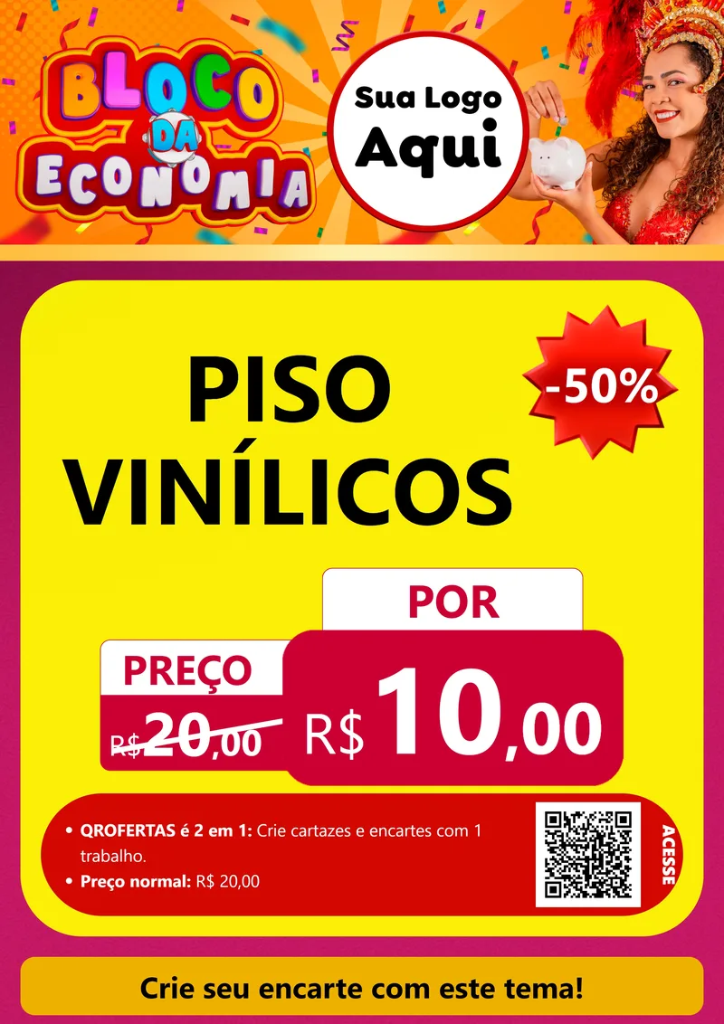 Modelo de Cartaz para Cartaz A4 Vertical com o tema Bloco da Economia para Material para Construção