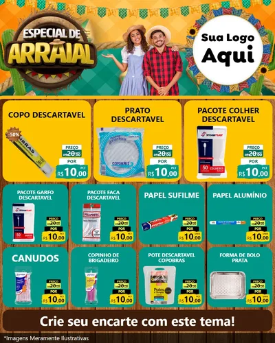 Modelo de Rede Social para Feed Instagram com o tema Especial De Arraial para Embalagens