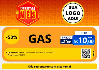 Modelo de Cartaz para Cartaz A4 Horizontal com o tema Ofertas do Mês para Água e gás