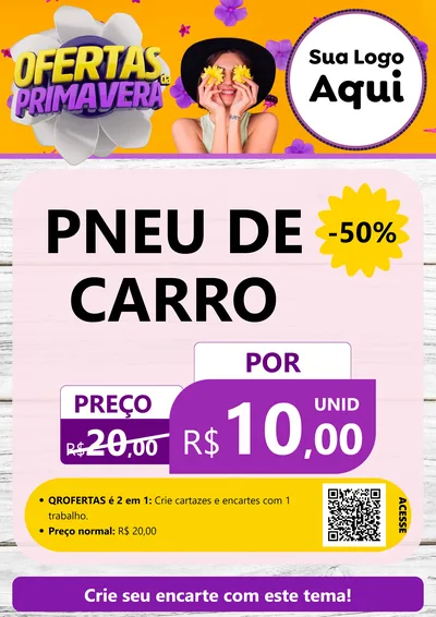 Modelo de Cartaz para Cartaz A4 Vertical com o tema Ofertas Da Primavera para Auto peças