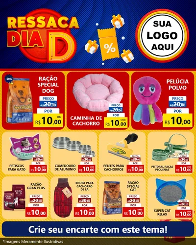 Modelo de Rede Social para Feed Instagram com o tema Ressaca Dia D para Pet Shop