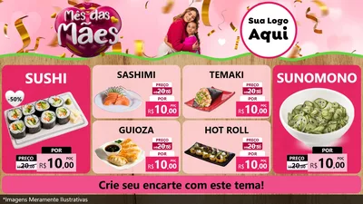 Modelo de TV para TV Horizontal com o tema Mês das Mães para Comida japonesa
