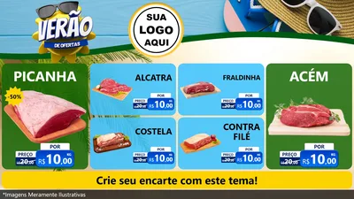 Modelo de TV para TV Horizontal com o tema Verão de Ofertas para Açougue
