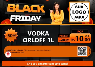 Modelo de Cartaz para Cartaz A4 Horizontal com o tema Black Friday para Distribuidora de bebidas