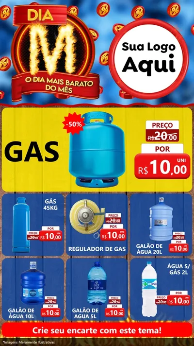 Modelo de Rede Social para Stories com o tema Dia M - O Dia Mais Barato Do Mês para Água e gás