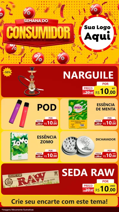 Modelo de TV para TV Vertical com o tema Semana do Consumidor para Tabacaria