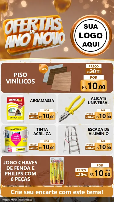Modelo de TV para TV Vertical com o tema Ofertas de Ano Novo para Material para Construção