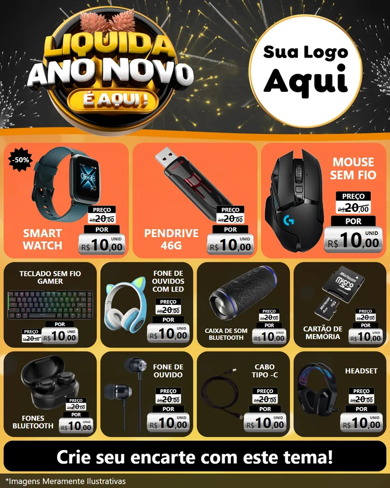 Modelo de Rede Social para Feed Instagram com o tema Liquida Ano Novo É Aqui! para Informática