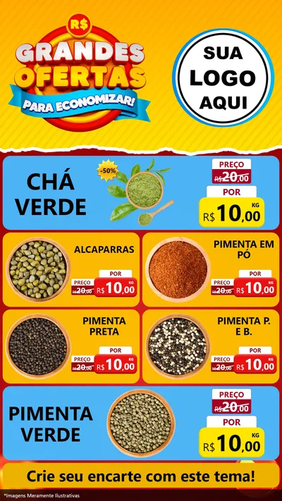Modelo de TV para TV Vertical com o tema Grandes Ofertas Para Economizar! para Produtos Naturais