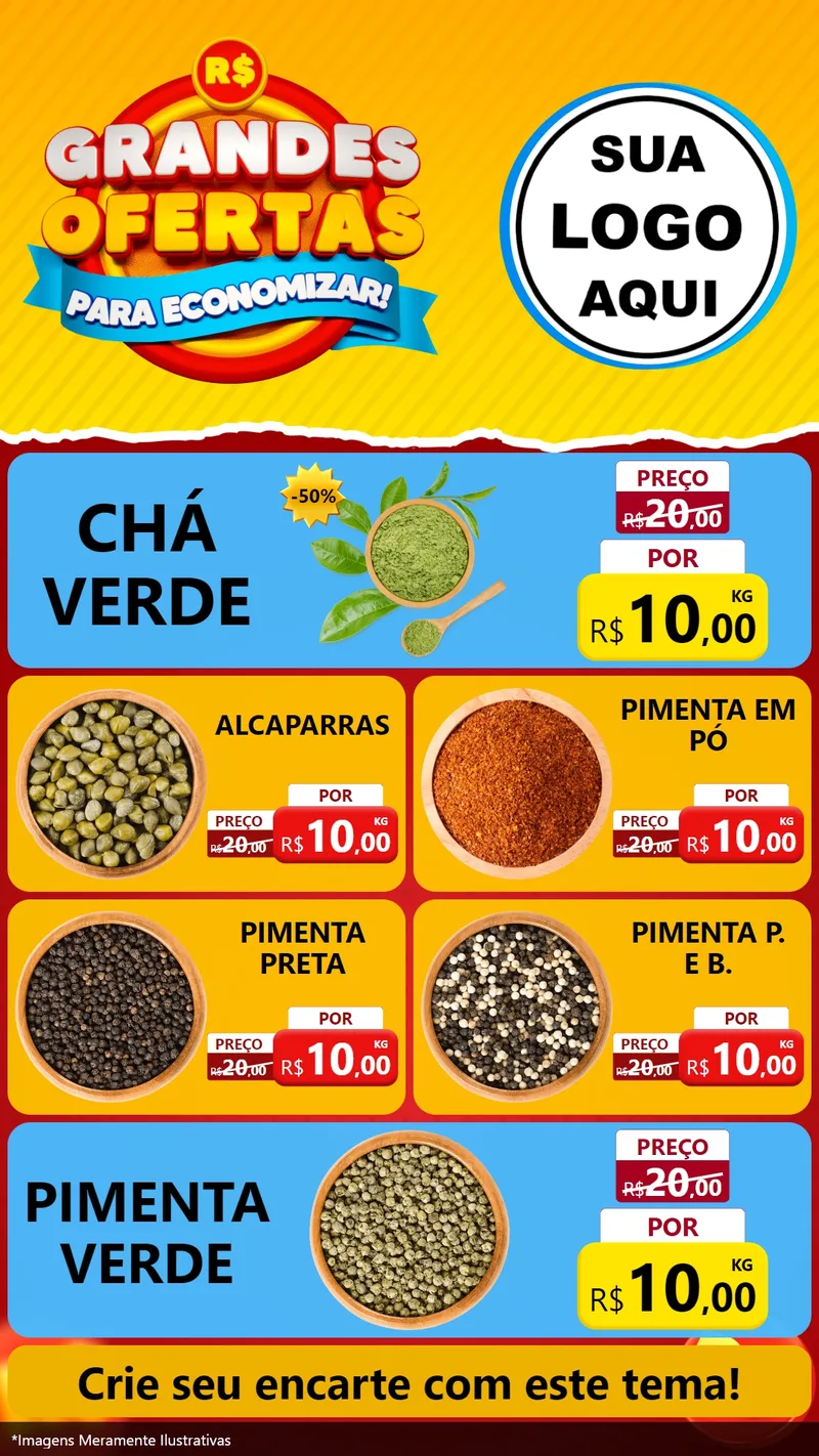 Modelo de TV para TV Vertical com o tema Grandes Ofertas Para Economizar! para Produtos Naturais