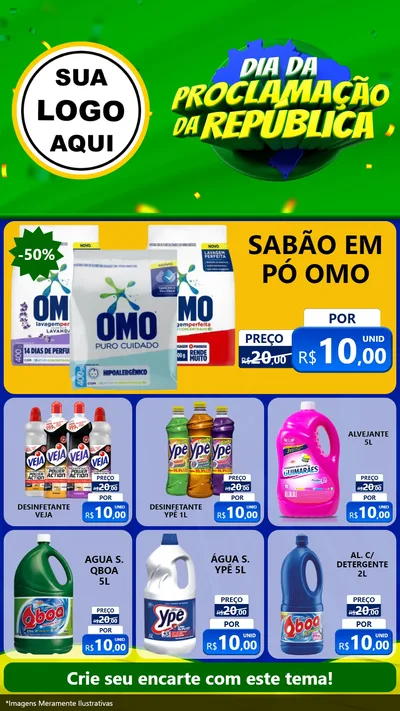 Modelo de Rede Social para Stories com o tema Dia Da Proclamação Da República para Produtos de Limpeza
