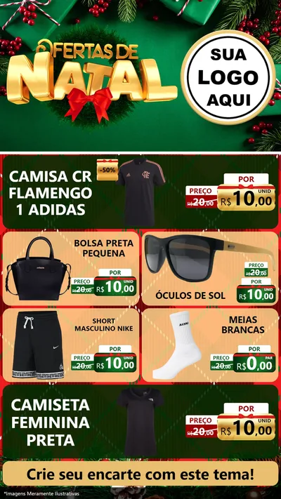 Modelo de TV para TV Vertical com o tema Ofertas de Natal para Roupas e acessórios