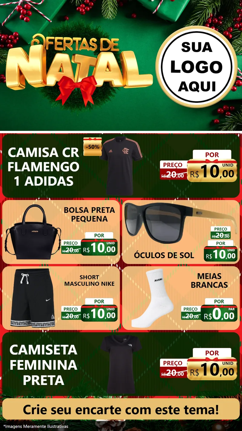 Modelo de TV para TV Vertical com o tema Ofertas de Natal para Roupas e acessórios