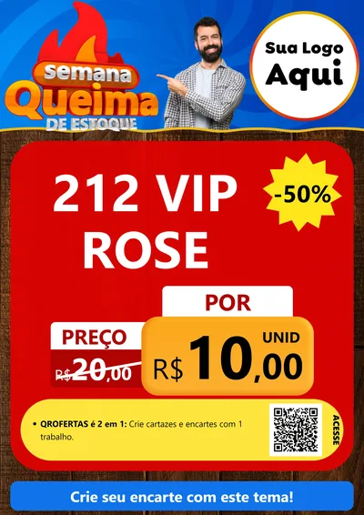 Modelo de Cartaz para Cartaz A4 Vertical com o tema Semana Queima de Estoque para Perfumes
