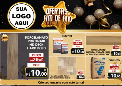Modelo de Encarte para Encarte A4 Horizontal com o tema Ofertas de Fim de Ano para Pisos e revestimentos