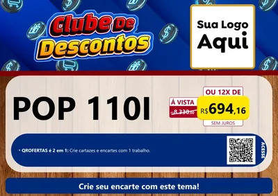 Modelo de Cartaz para Cartaz A4 Horizontal com o tema Clube de Descontos para Concessionaria de Motos