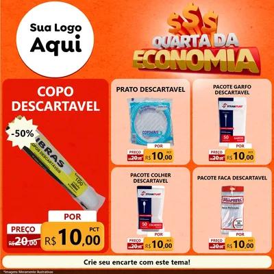 Modelo de Rede Social para Feed Facebook com o tema Quarta da Economia para Embalagens