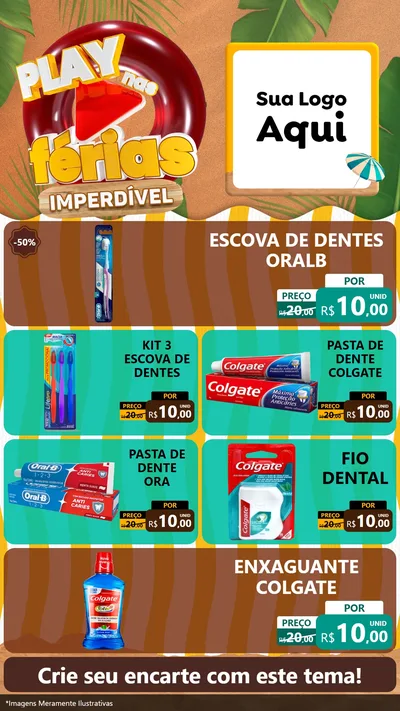 Modelo de TV para TV Vertical com o tema Play Nas Férias Imperdível para Higiene Pessoal