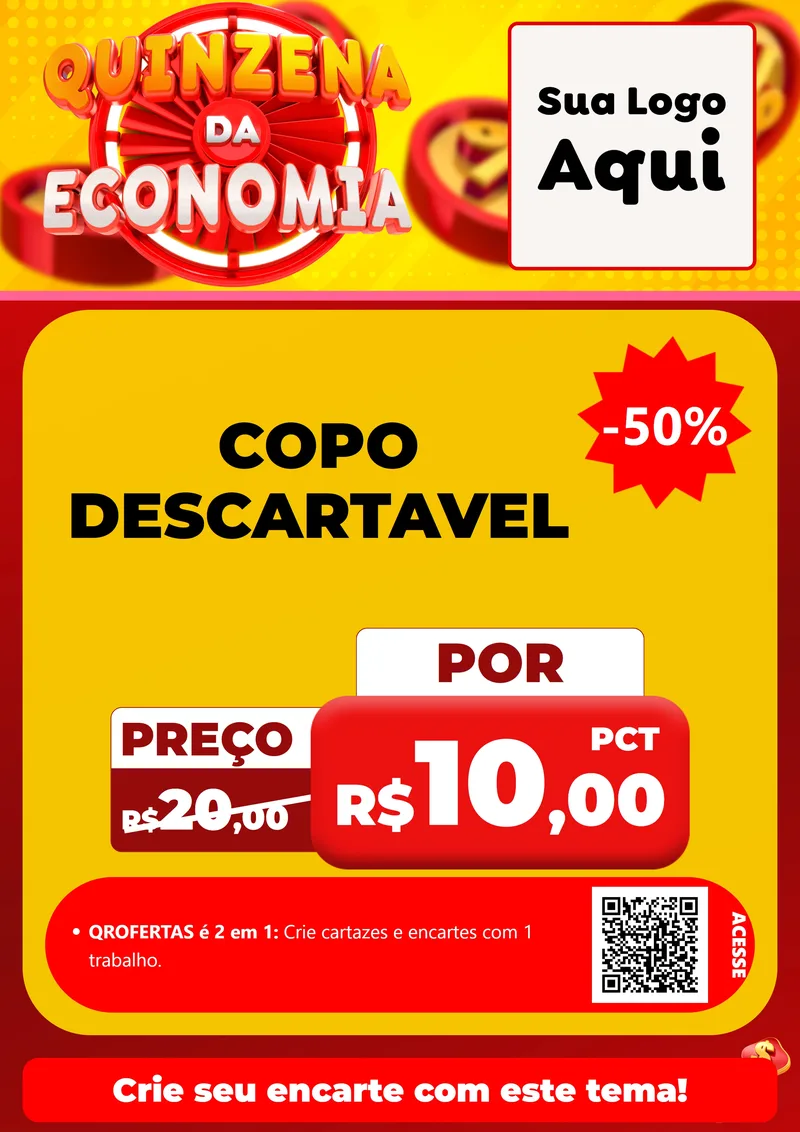 Modelo de Cartaz para Cartaz A4 Vertical com o tema Quinzena Da Economia para Embalagens