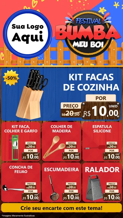 Modelo de Rede Social para Stories com o tema Festival Bumba Meu Boi para Utilidades Domésticas