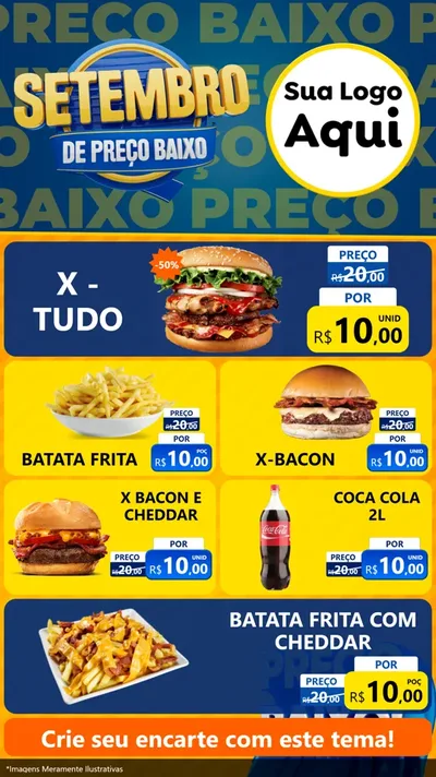 Modelo de TV para TV Vertical com o tema Setembro De Preço Baixo para Hamburgueria