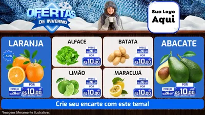 Modelo de TV para TV Horizontal com o tema Ofertas de Inverno para Hortifrúti