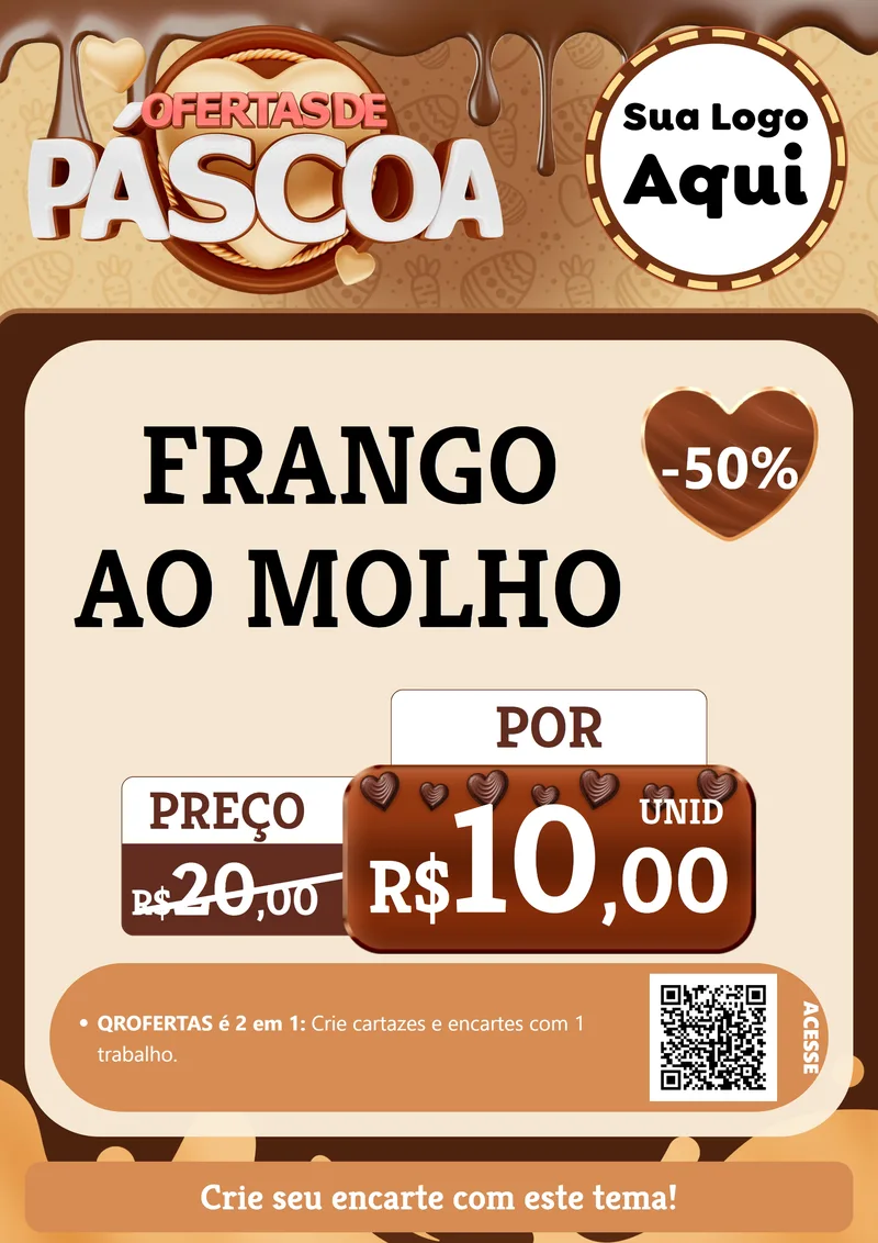 Modelo de Cartaz para Cartaz A4 Vertical com o tema Ofertas de Páscoa para Restaurante