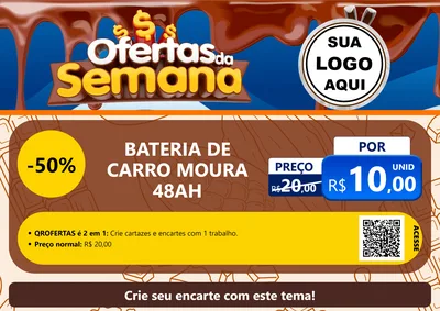 Modelo de Cartaz para Cartaz A4 Horizontal com o tema Ofertas da Semana - Páscoa para Baterias Elétricas