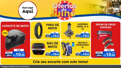 Modelo de TV para TV Horizontal com o tema Ofertas de Julho para Moto peças
