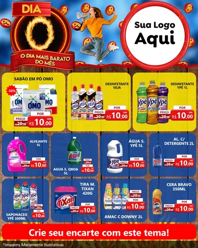 Modelo de Rede Social para Feed Instagram com o tema Dia O - O Dia Mais Barato Do Mês para Produtos de Limpeza