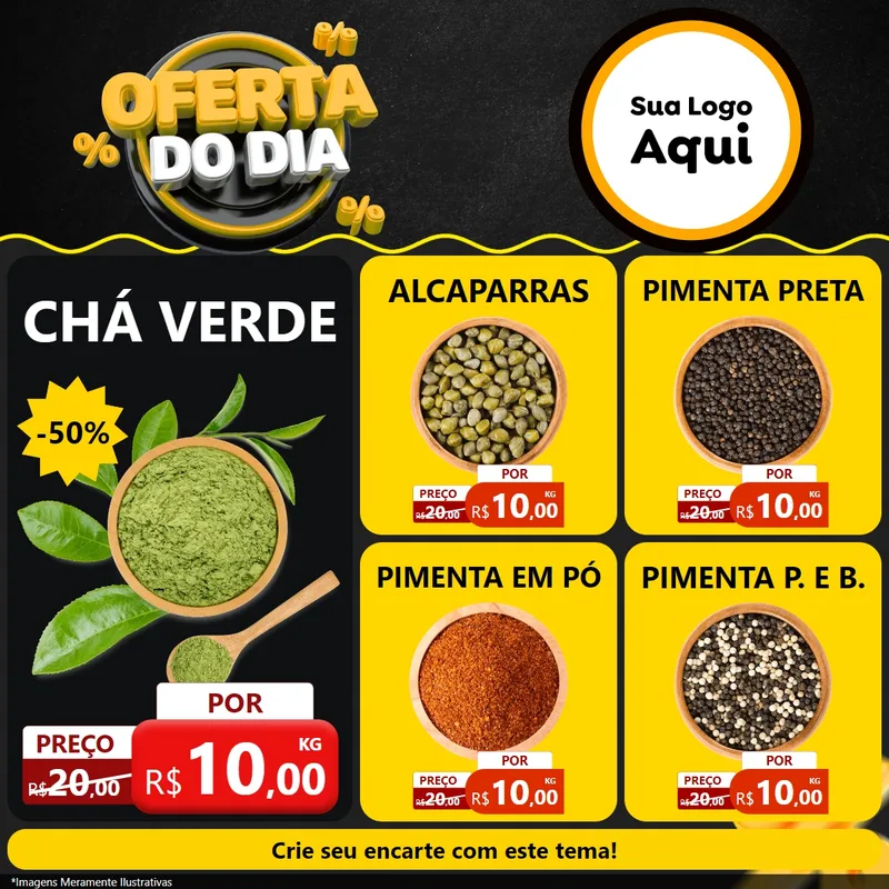 Modelo de Rede Social para Feed Facebook com o tema Oferta Do Dia para Produtos Naturais