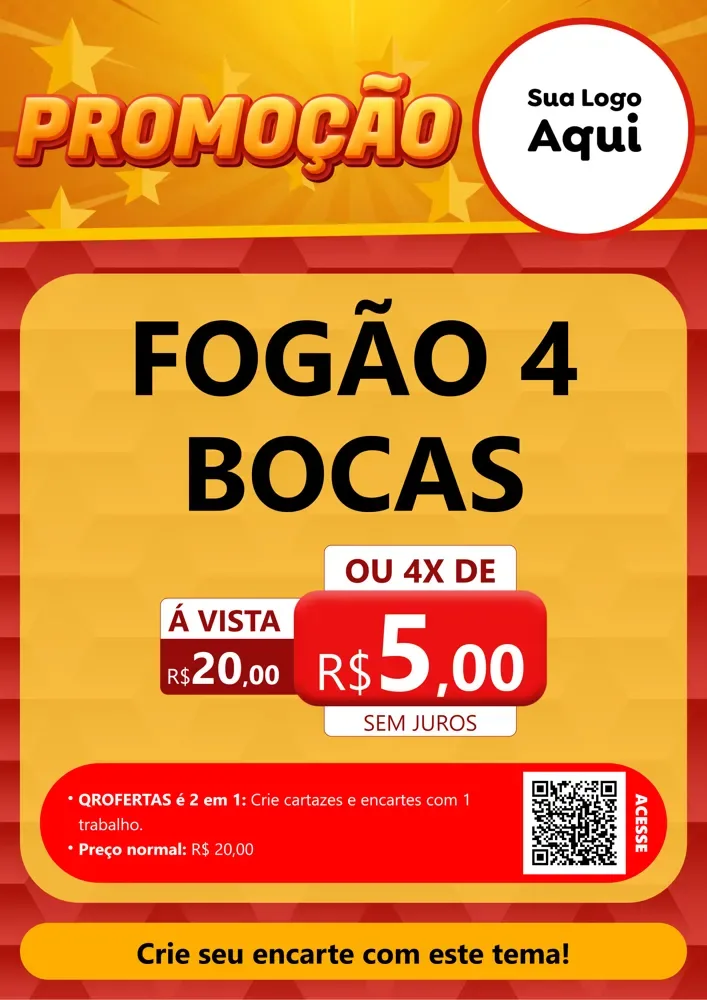 Modelo de Cartaz para Cartaz A4 Vertical com o tema Promoção para Móveis e Eletro