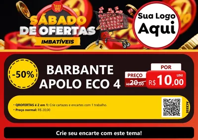 Modelo de Cartaz para Cartaz A4 Horizontal com o tema Sábado de Ofertas Imbatíveis para Armarinho e Aviamentos