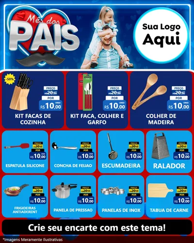 Modelo de Rede Social para Feed Instagram com o tema Mês Dos Pais para Utilidades Domésticas
