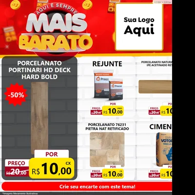Modelo de Rede Social para Feed Facebook com o tema Mais Barato para Pisos e revestimentos