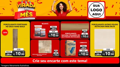 Modelo de TV para TV Horizontal com o tema Virada de Mês para Pisos e revestimentos