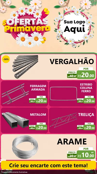 Modelo de TV para TV Vertical com o tema Ofertas de Primavera para Ferragens