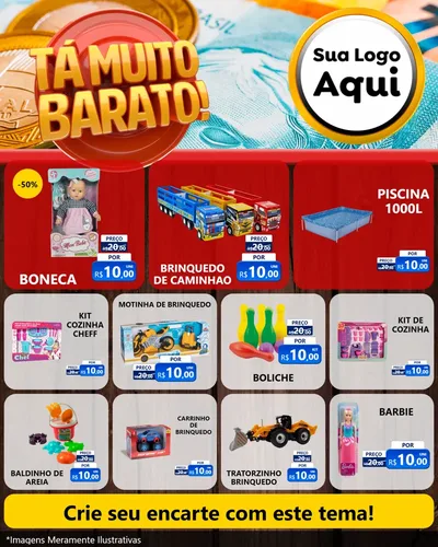 Modelo de Rede Social para Feed Instagram com o tema Está Muito Barato para Brinquedos