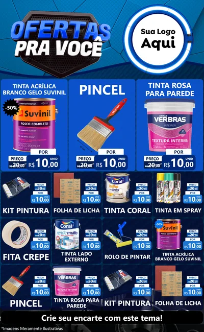 Modelo de Encarte para Encarte Grande com o tema Ofertas Para Você - Auto e Motopeças para Tintas e Ferramentas