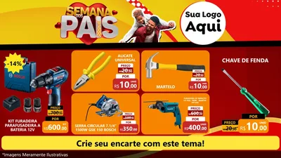 Modelo de TV para TV Horizontal com o tema Semana Dos Pais para Maquinas e Ferramentas