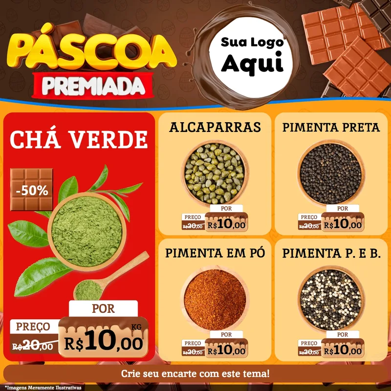Modelo de Rede Social para Feed Facebook com o tema Páscoa Premiada para Produtos Naturais
